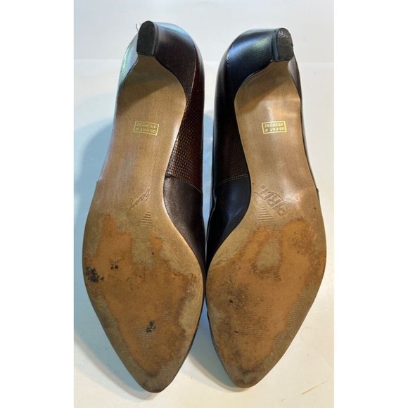 Women's Easy Spirit Brown Kid Reptile Slip On Size 9 Dress Shoe Primavera - Picture 8 of 10